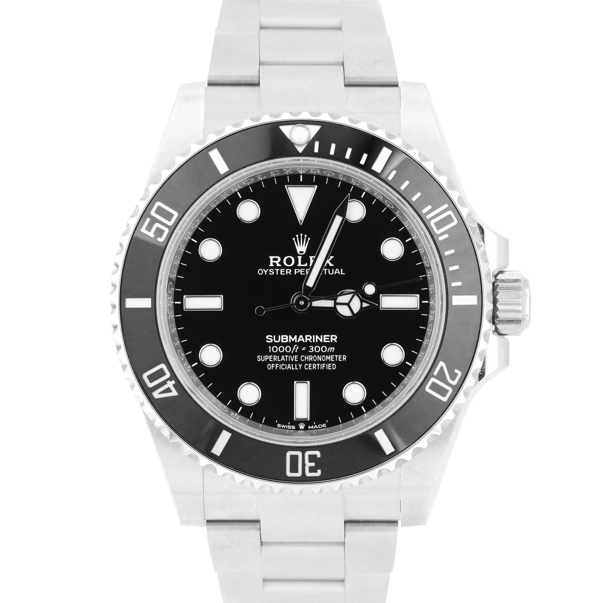 BRAND NEW FEB. 2022 Rolex Submariner 41mm No-Date Black Ceramic Watch 124060 LN