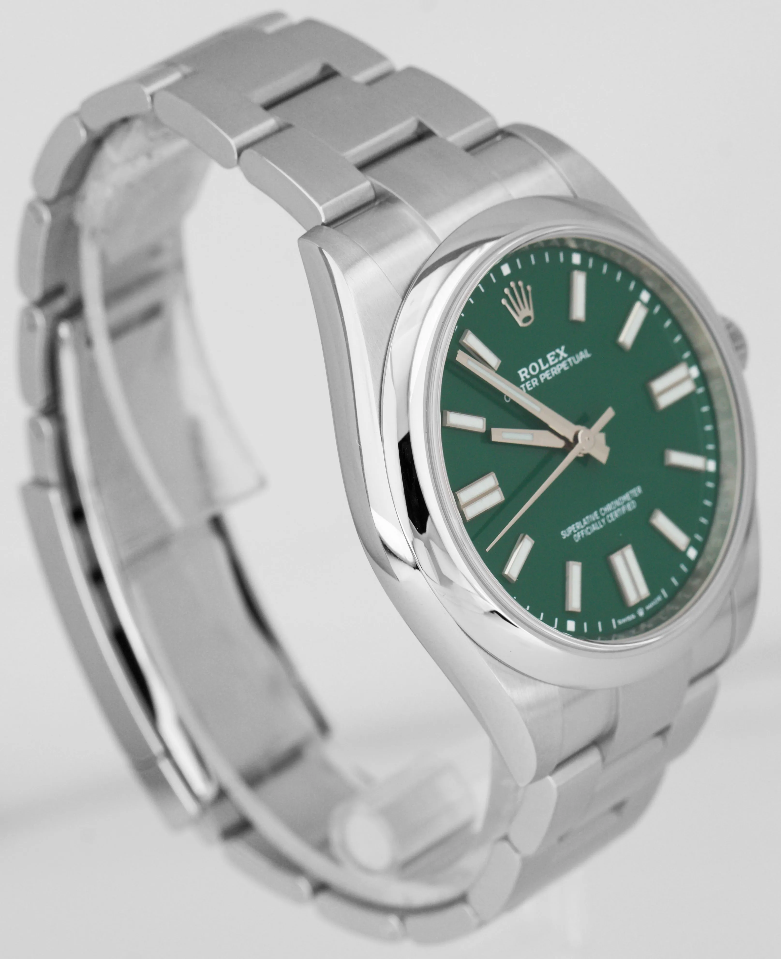 BRAND NEW MAY 2021 Rolex Oyster Perpetual 41mm GREEN Steel Oyster Watch 124300