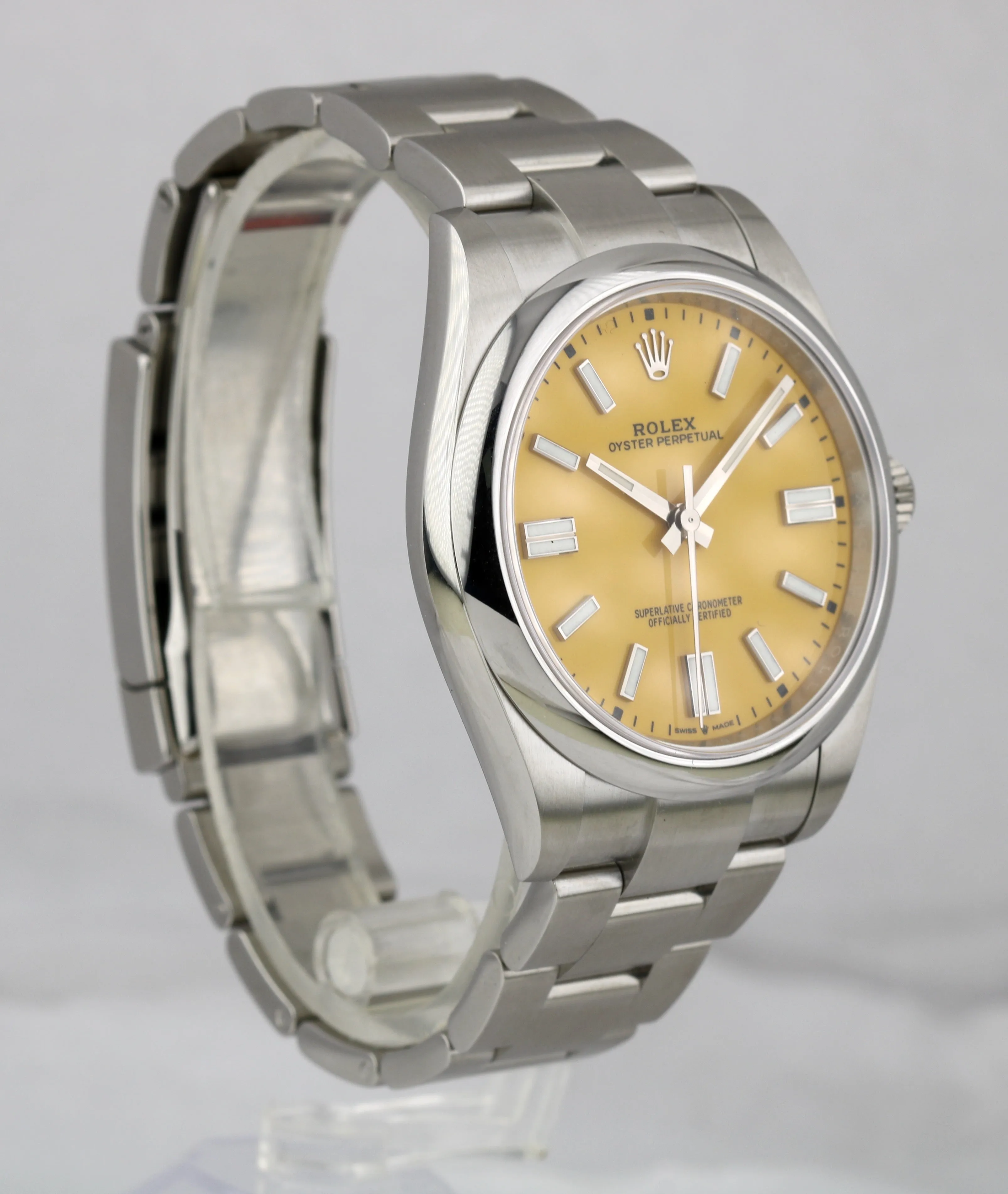 BRAND NEW SEPT 2021 Rolex Oyster Perpetual 41mm YELLOW Steel Oyster Watch 124300