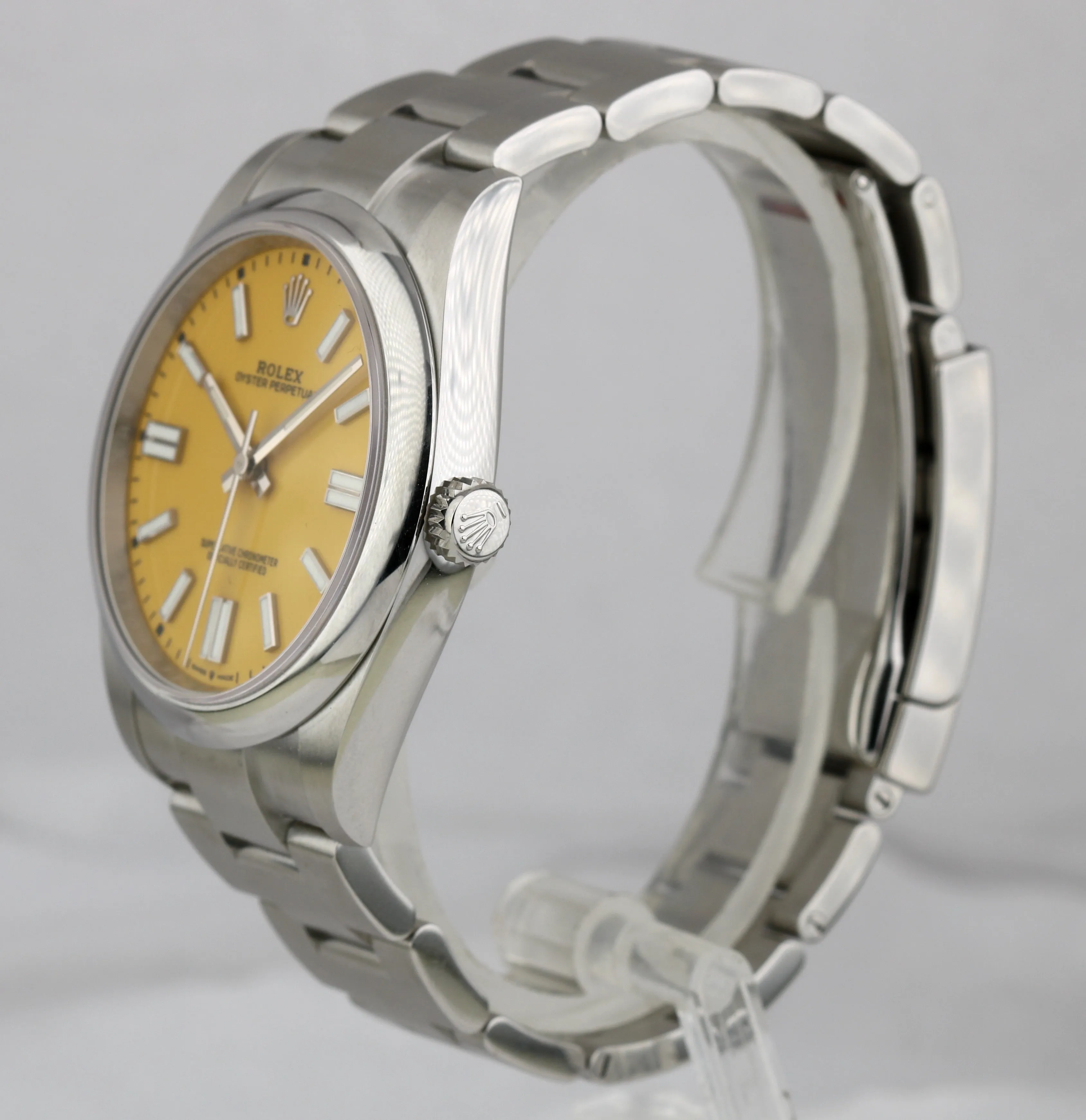 BRAND NEW SEPT 2021 Rolex Oyster Perpetual 41mm YELLOW Steel Oyster Watch 124300
