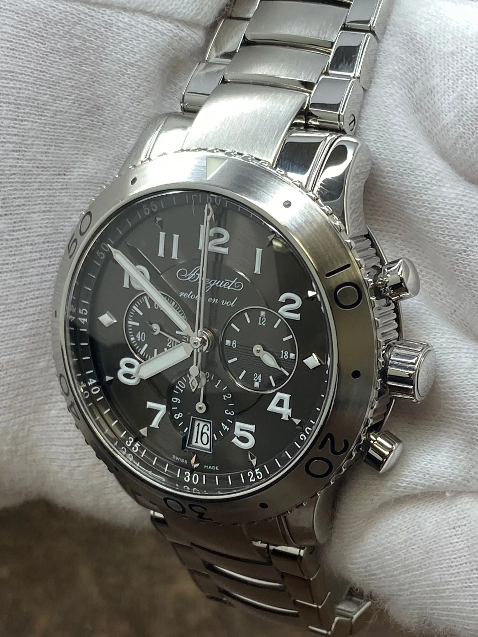 Breguet Transatlantique Type XXI Flyback  3810ST Ruthenium Grey Dial Automatic Men's Watch