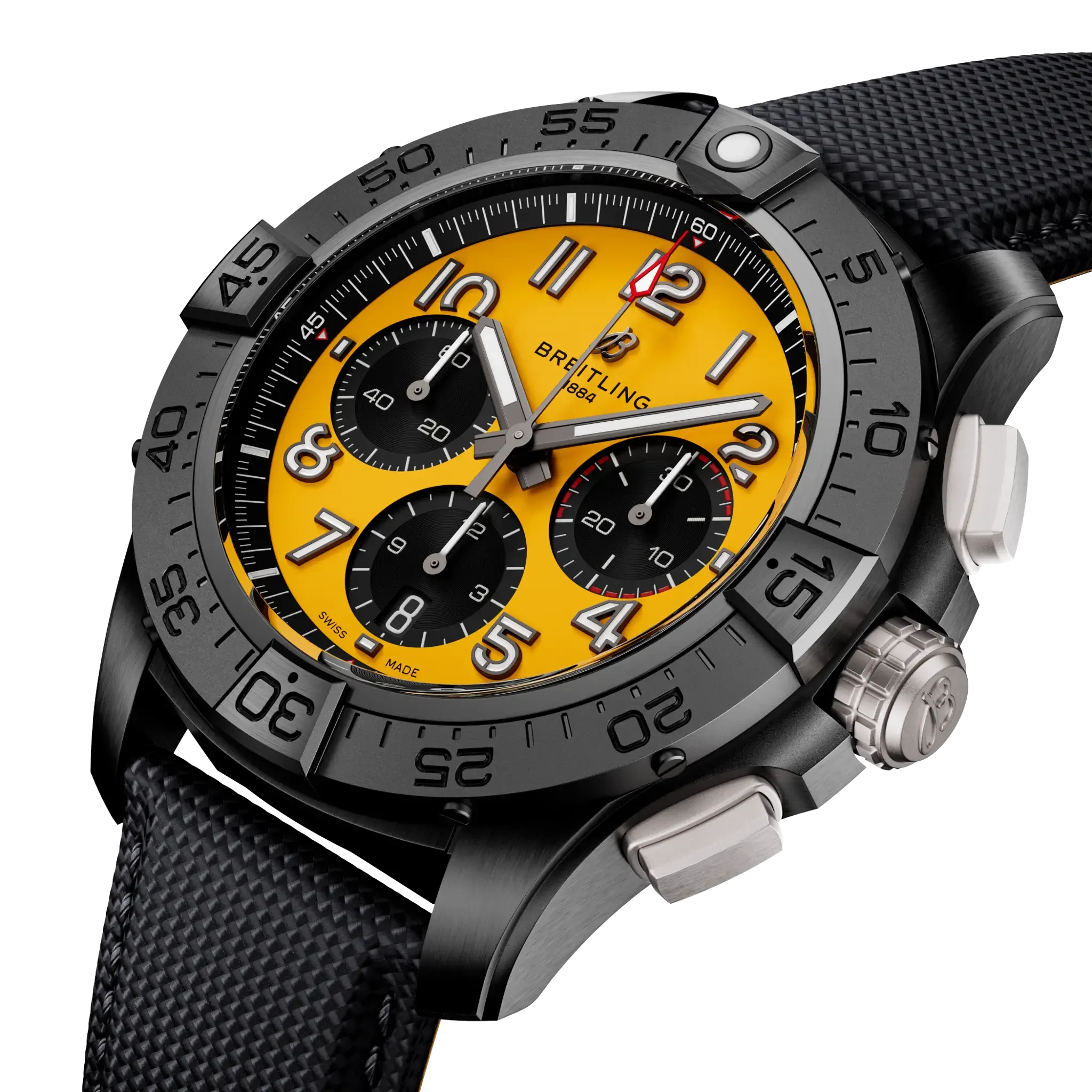 Breitling Avenger B01 Chronograph 44 Night Mission Watch with Black Strap