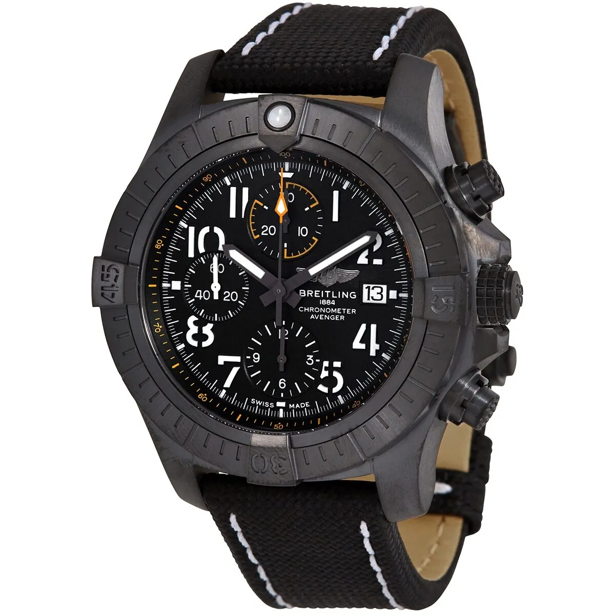 Breitling Avenger Night Mission Chronograph Automatic Chronometer Black Dial Men's Watch V13317101B1X2