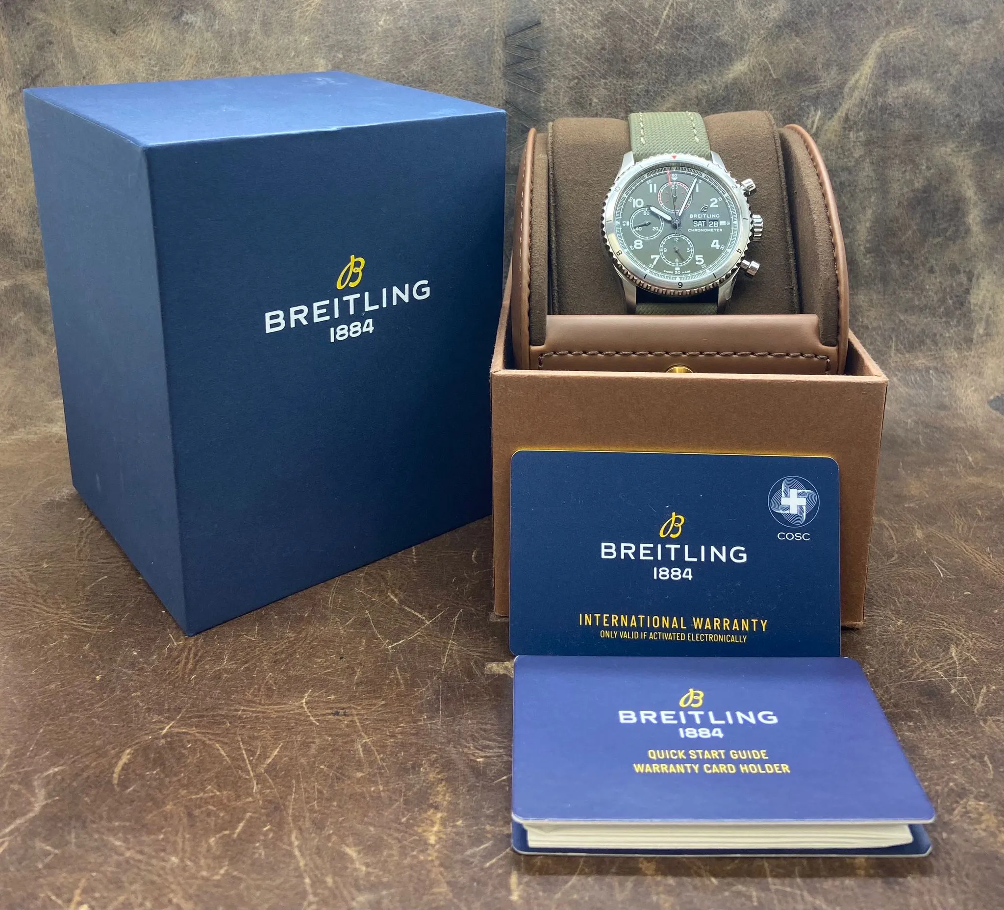 Breitling Aviator 8 Curtiss Warhawk Chronograph A13316 Green Dial Automatic Men's Watch