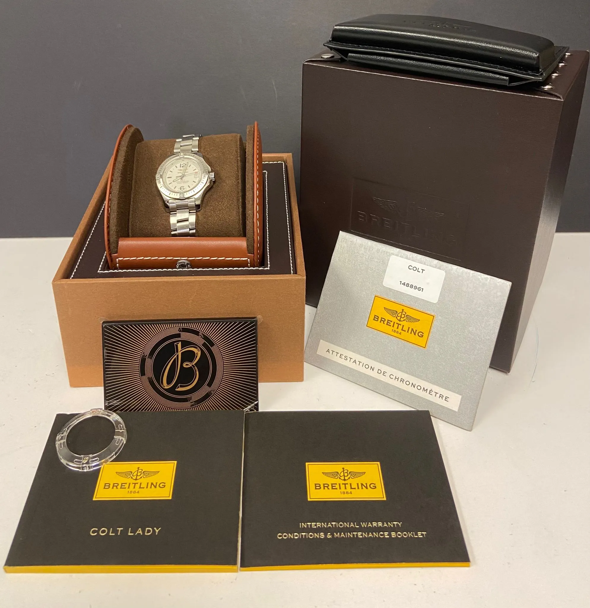 Breitling Colt 33mm A77388 White Dial Quartz Women's Watch