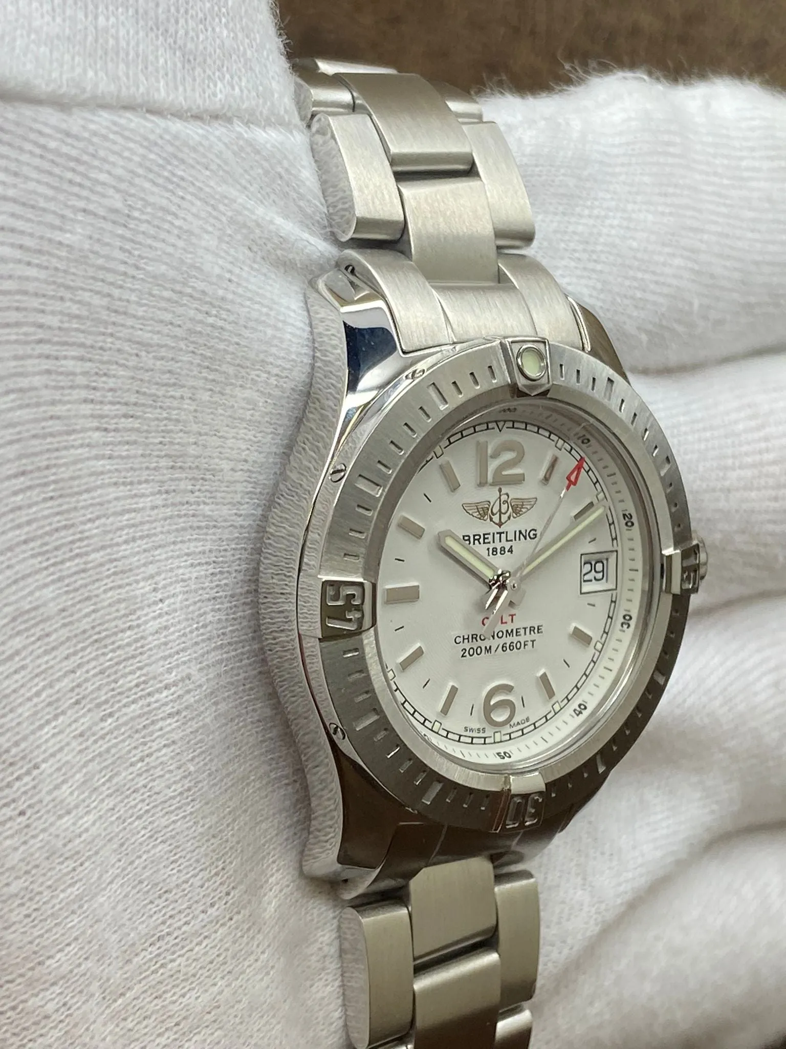 Breitling Colt 33mm A77388 White Dial Quartz Women's Watch