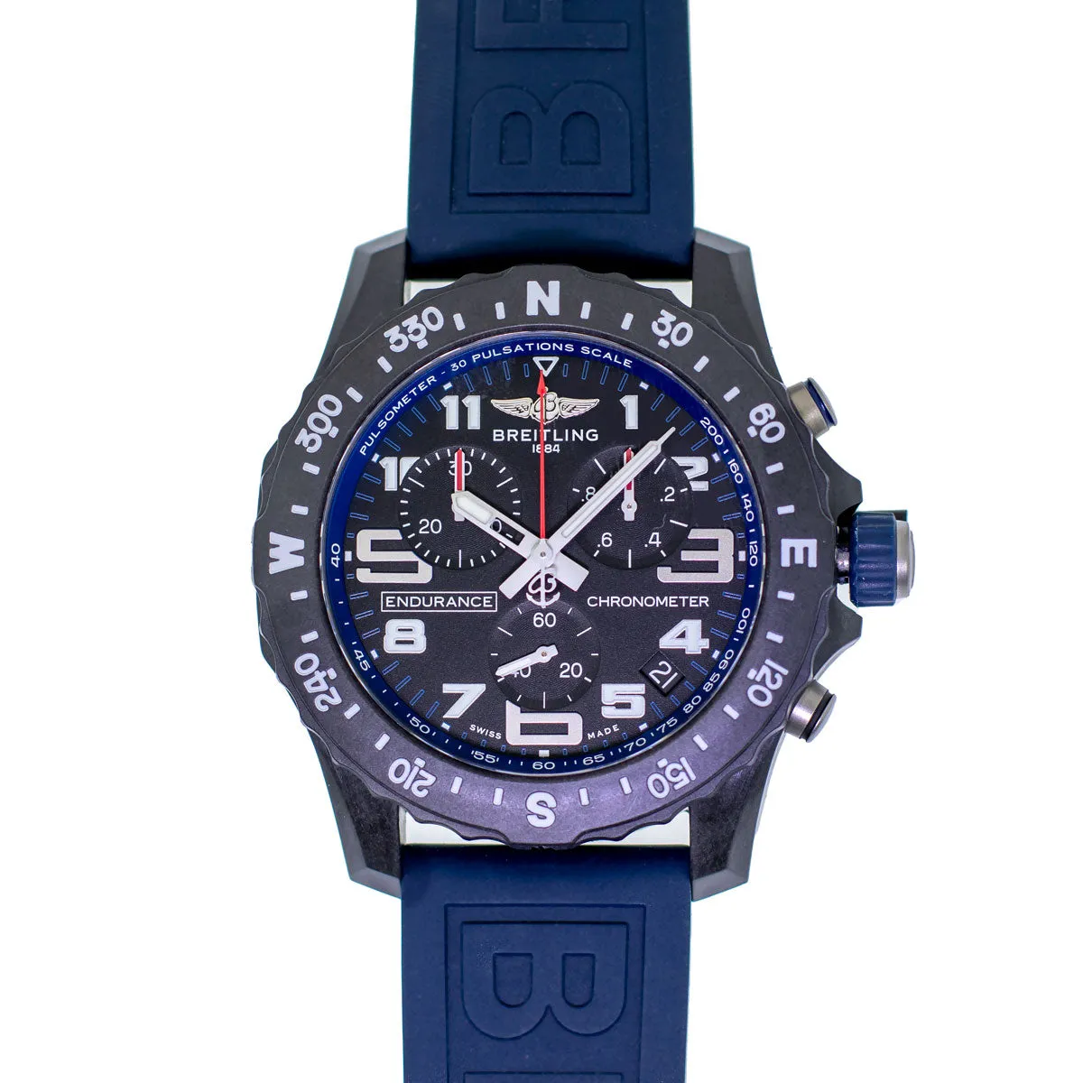 Breitling Endurance Pro 44mm Breitlight® Black Arabic Dial Black and Blue Bezel X82310