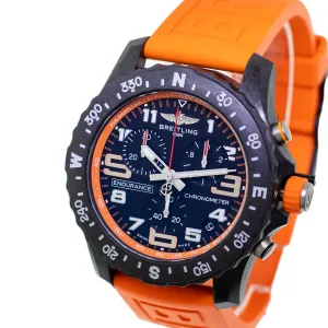 Breitling Endurance Pro 44mm Breitlight® Black Arabic Dial Black and Orange Bezel X82310