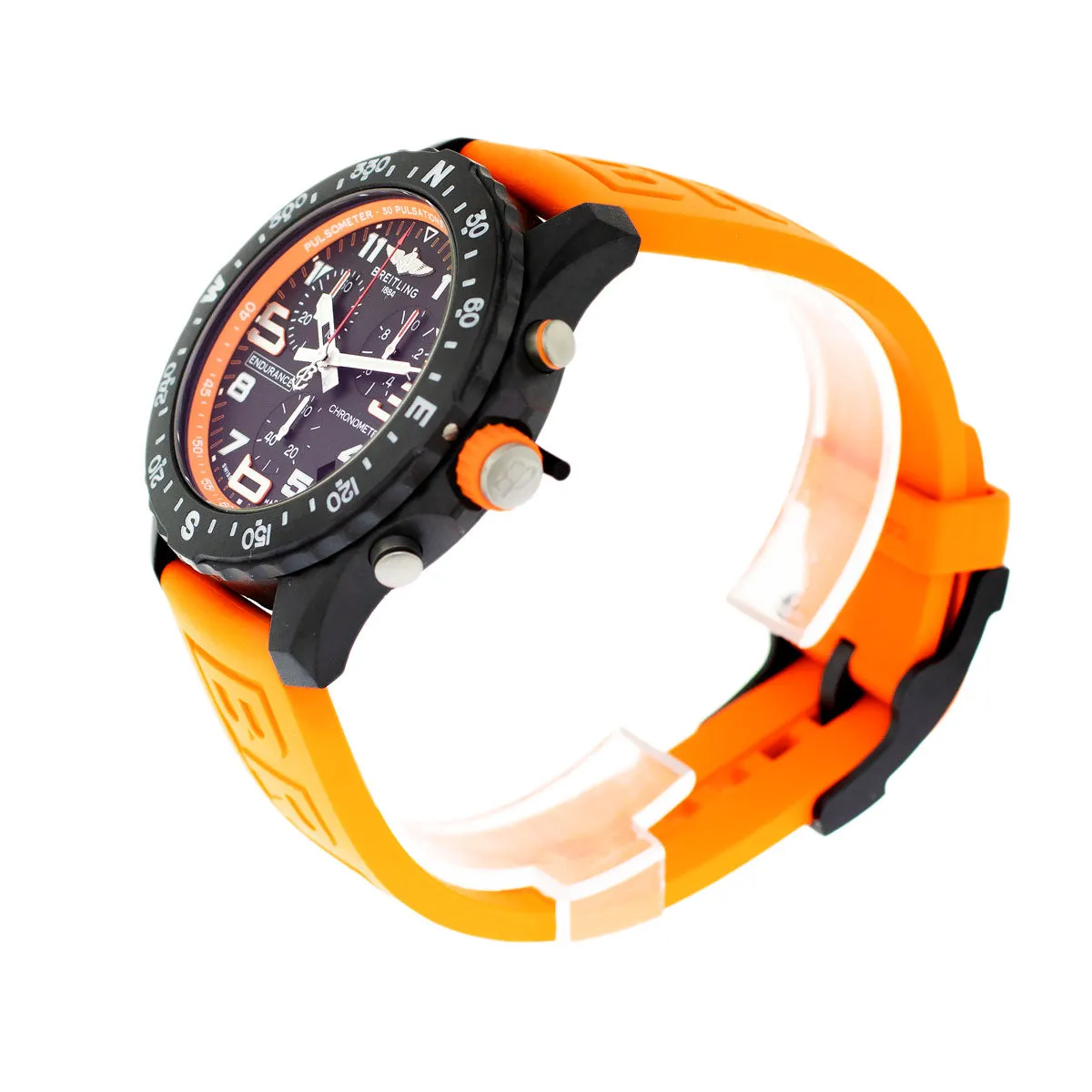Breitling Endurance Pro 44mm Breitlight® Black Arabic Dial Black and Orange Bezel X82310