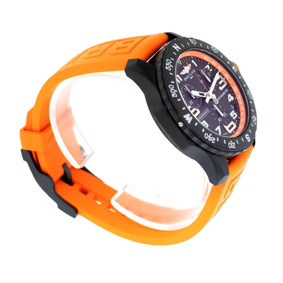 Breitling Endurance Pro 44mm Breitlight® Black Arabic Dial Black and Orange Bezel X82310