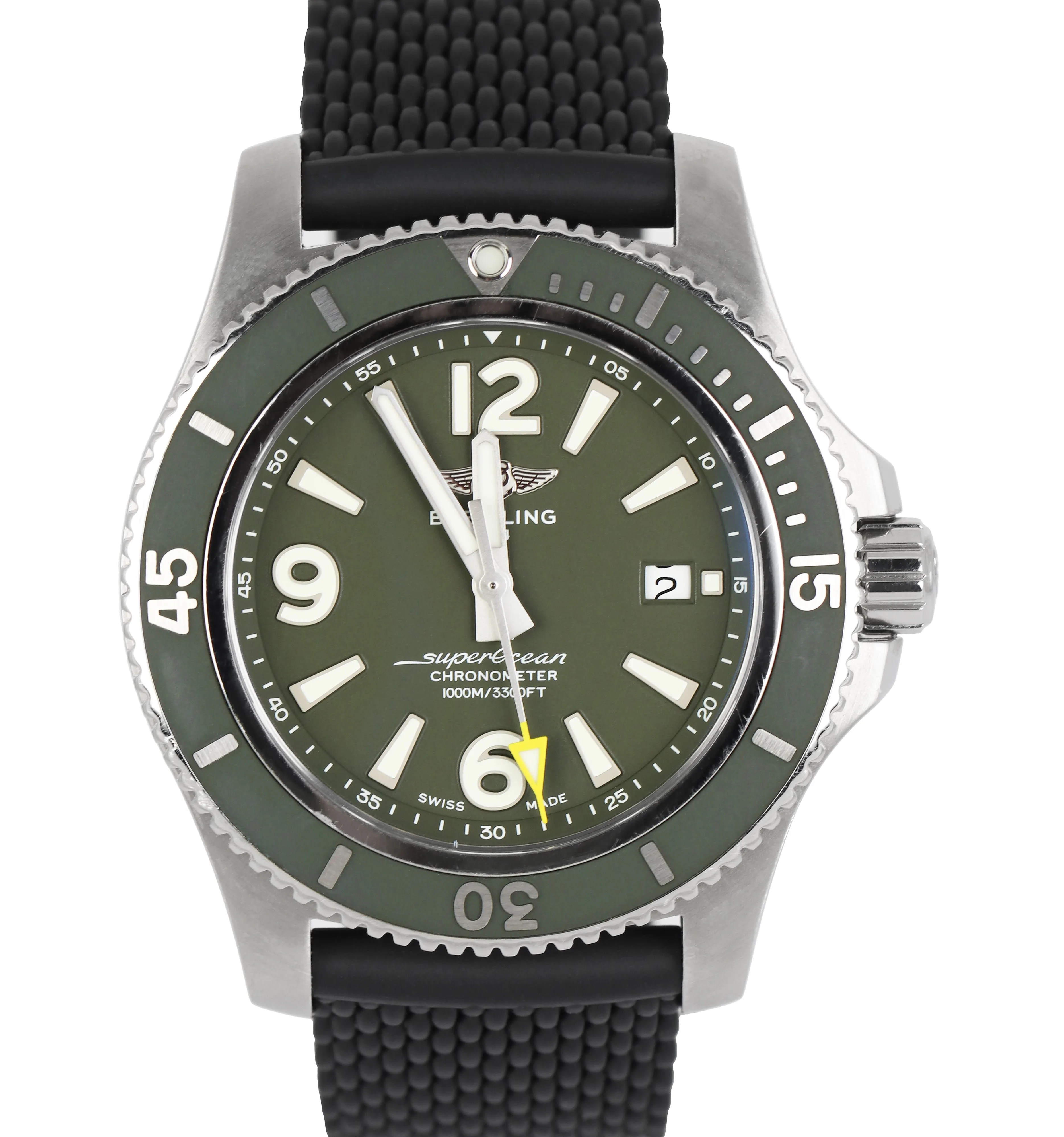 Breitling SuperOcean 44 Green Stainless Steel 44mm Date Automatic Watch A17367