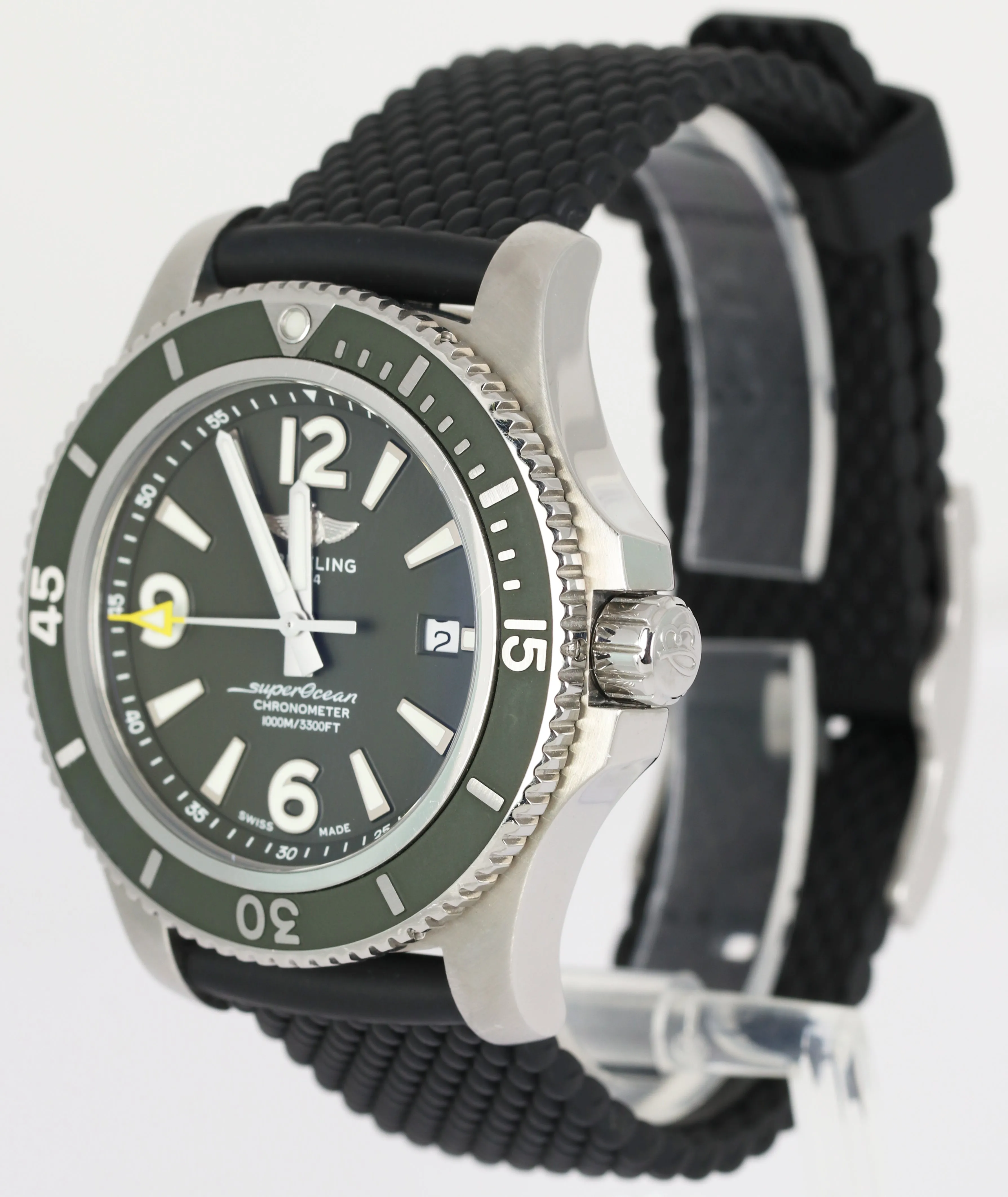 Breitling SuperOcean 44 Green Stainless Steel 44mm Date Automatic Watch A17367