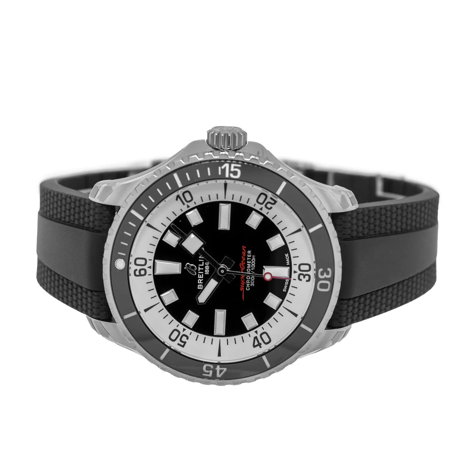 Breitling Superocean 44mm Stainless Steel Black Index Dial Black Bezel A17376