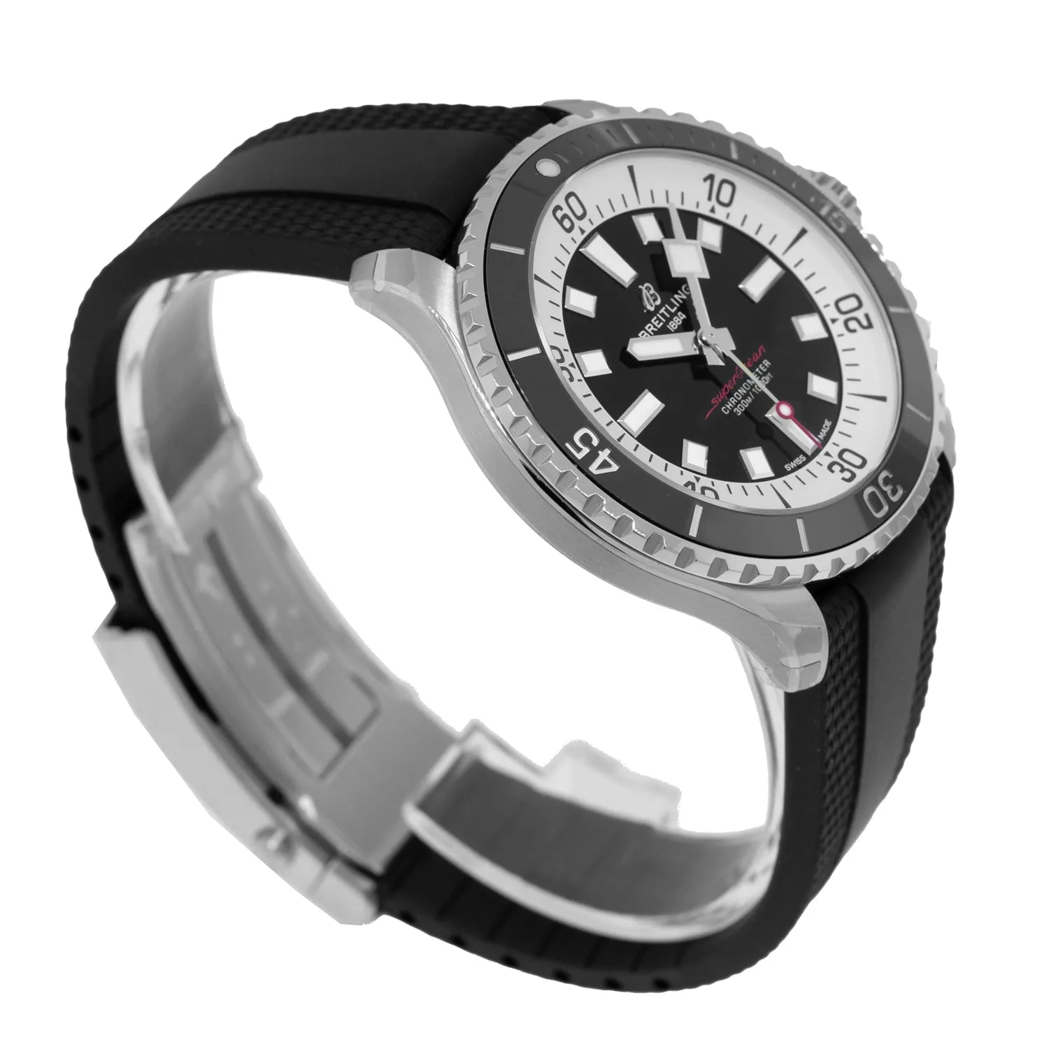 Breitling Superocean 44mm Stainless Steel Black Index Dial Black Bezel A17376