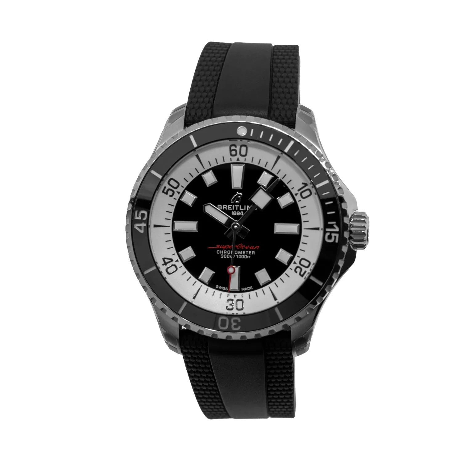 Breitling Superocean 44mm Stainless Steel Black Index Dial Black Bezel A17376