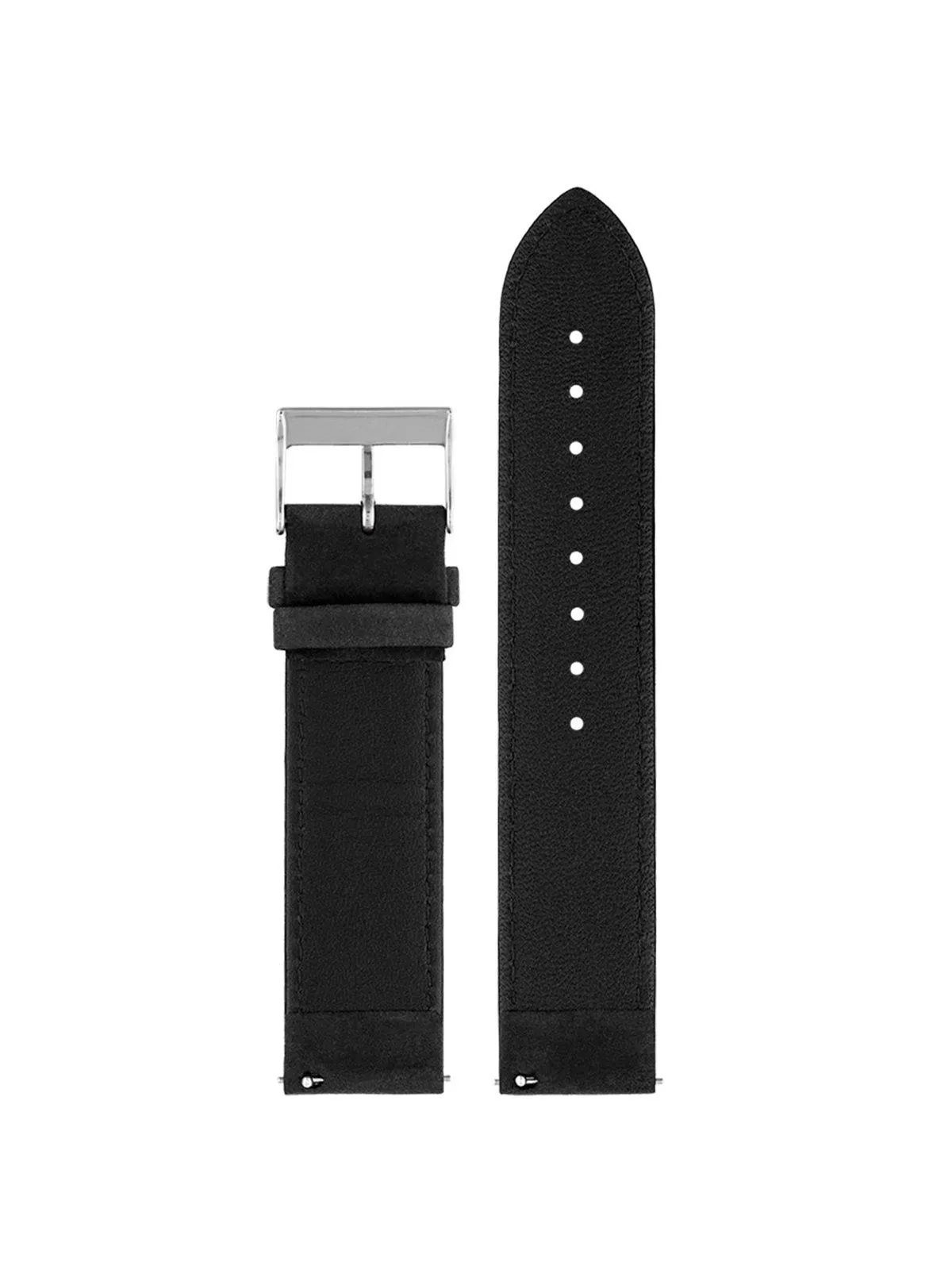 Briston 2-Part Vintage Leather Strap Black Carbon Polished Steel 20mm