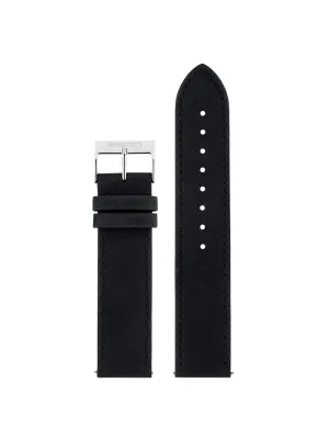 Briston 2-Part Vintage Leather Strap Black Carbon Polished Steel 20mm