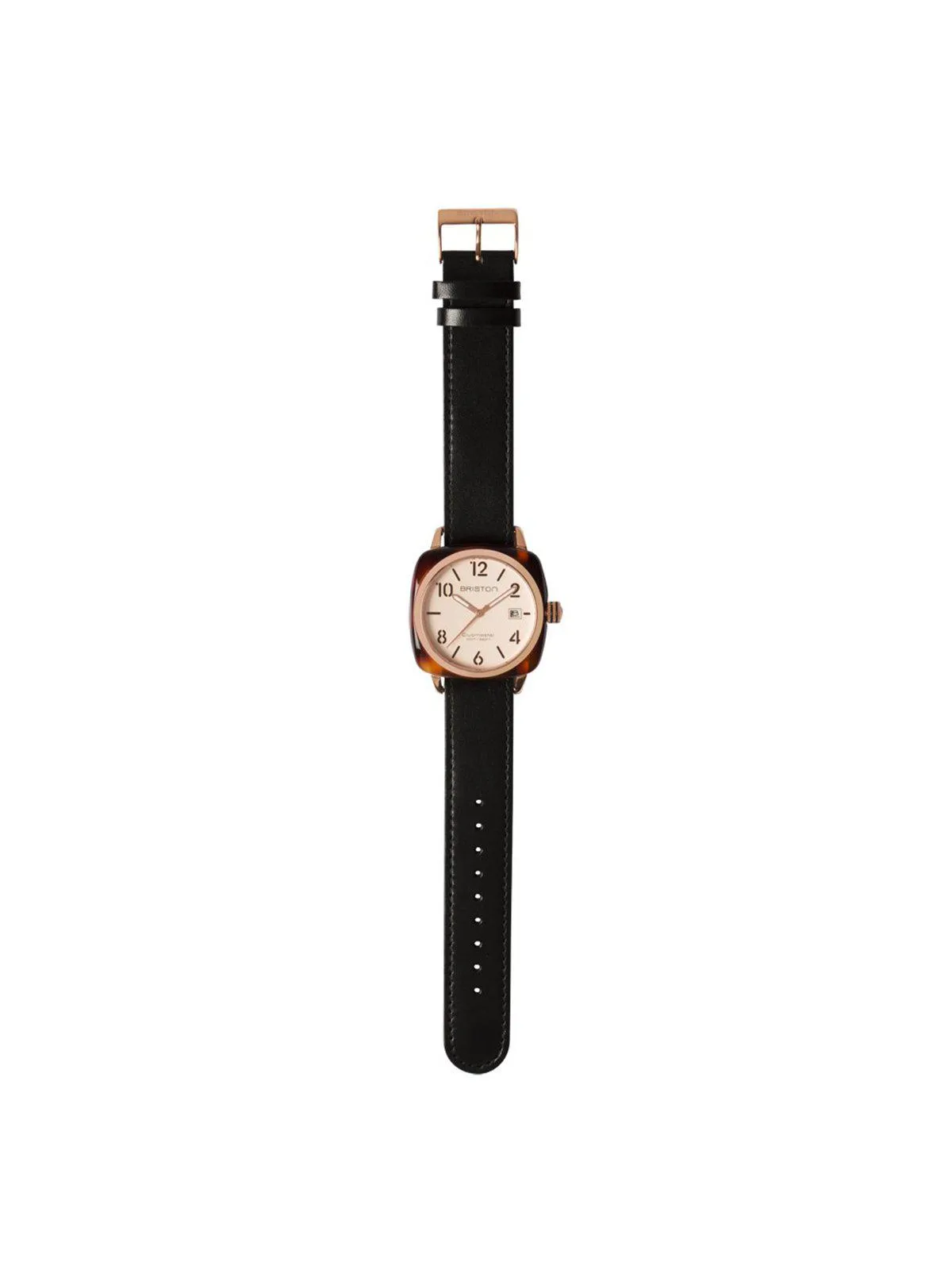 Briston Classic Leather Strap Black Rose Gold 20mm
