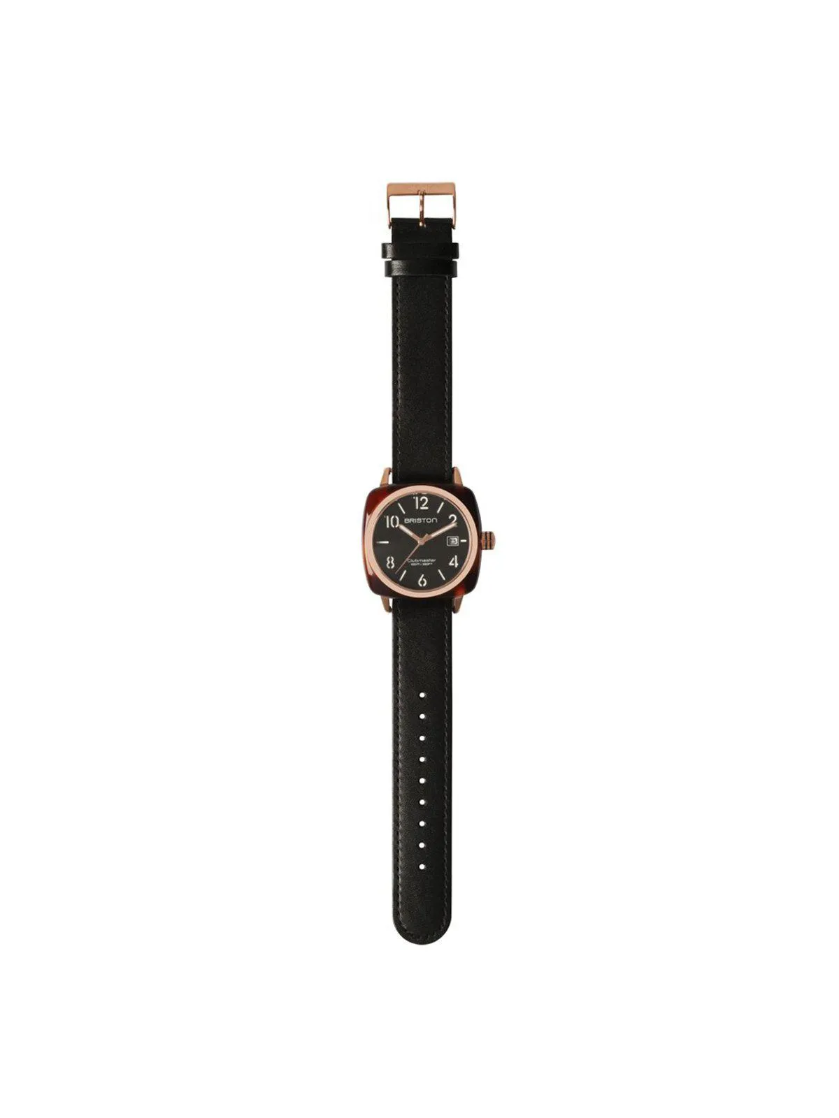 Briston Classic Leather Strap Black Rose Gold 20mm
