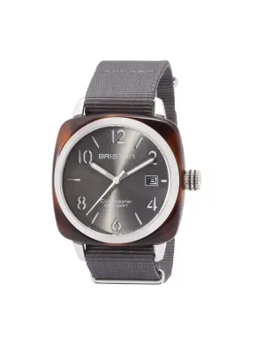 Briston Clubmaster Classic Acetate HMS Tortoise Shell Grey Sunray Dial 40mm
