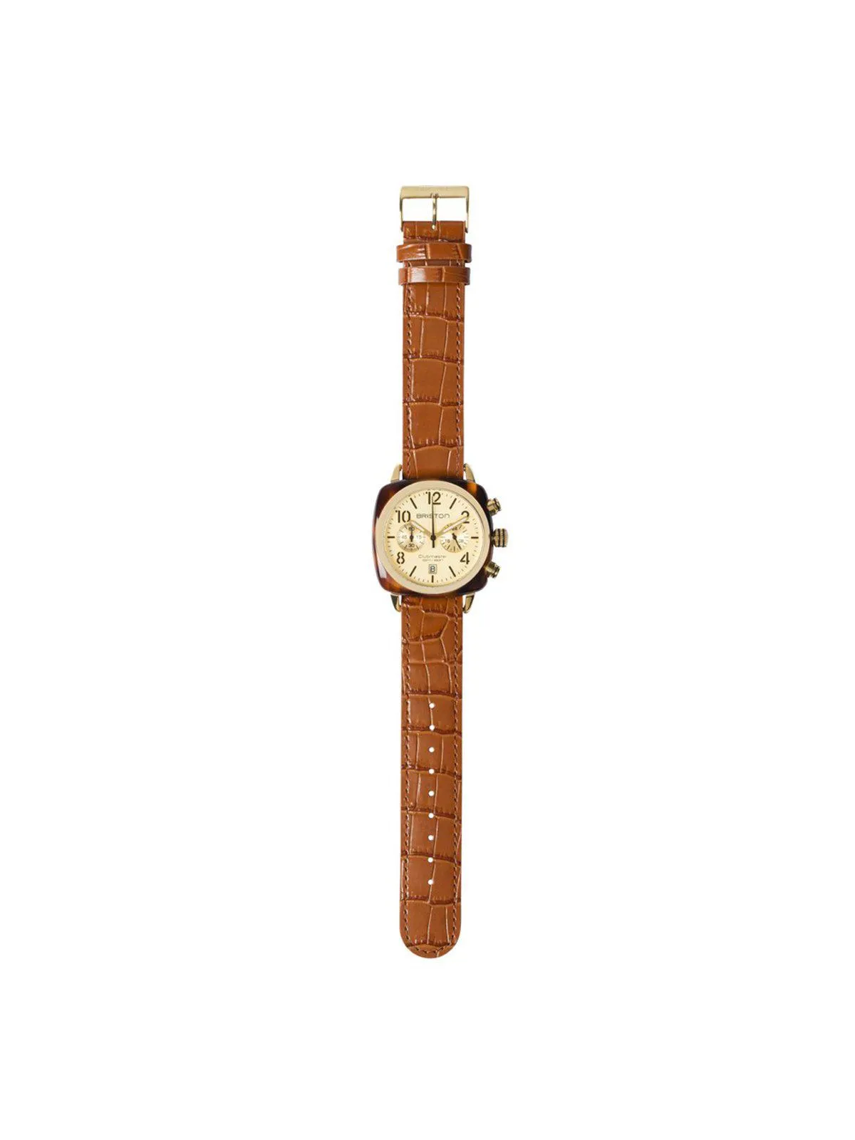 Briston Luxury Leather Strap Brown Alligator Rose Gold 20mm