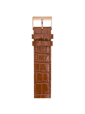 Briston Luxury Leather Strap Brown Alligator Rose Gold 20mm