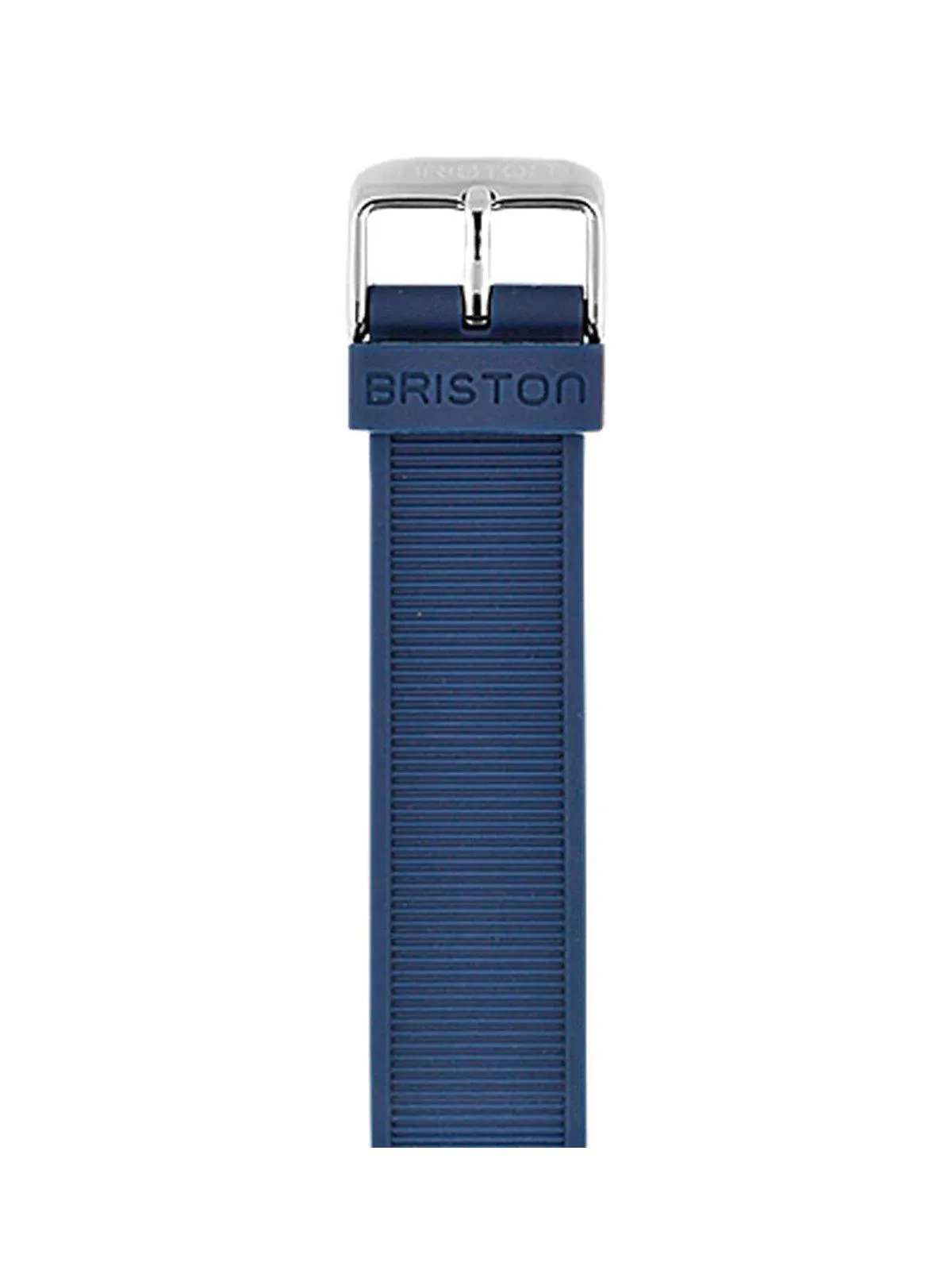 Briston Rubber Strap Navy Blue Polished Steel 20mm