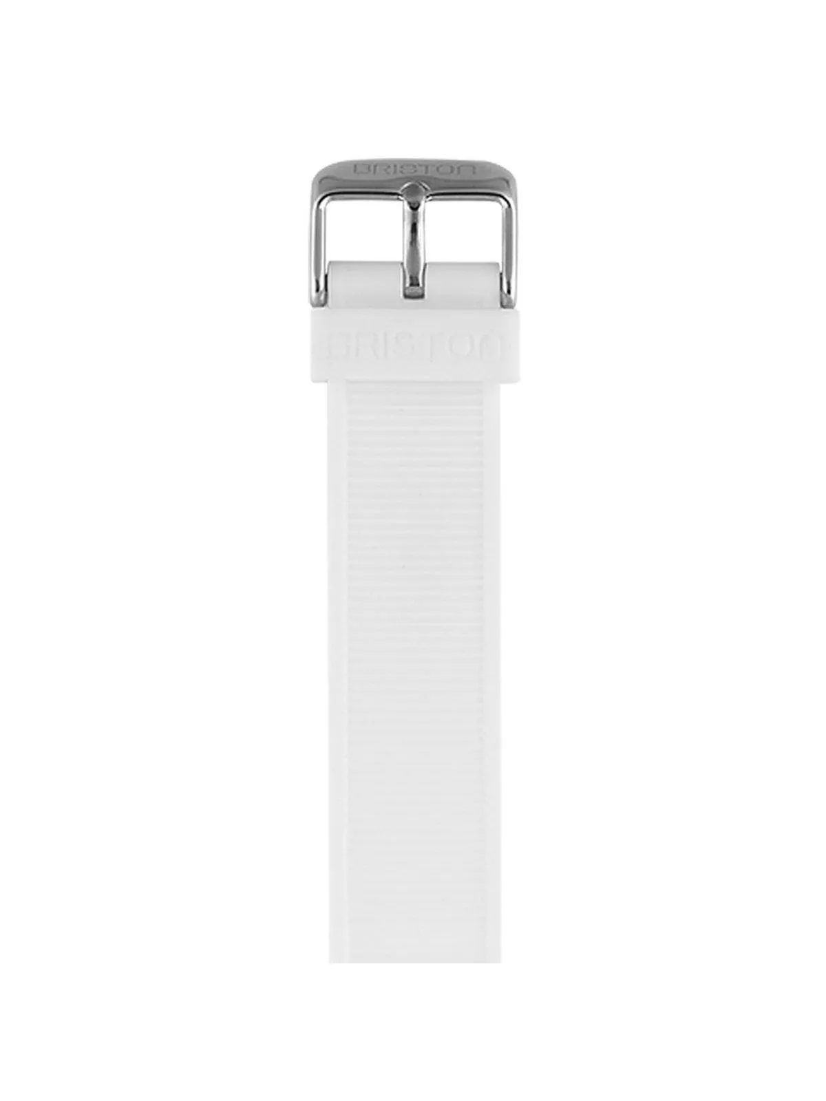 Briston Rubber Strap White Polished Steel 18mm