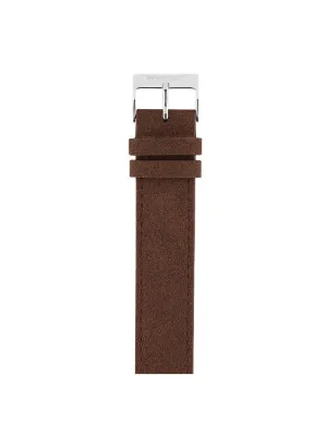 Briston Suede Strap Brown Polished Steel 18mm