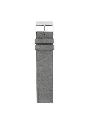 Briston Suede Strap Light Grey Polished Steel 18mm