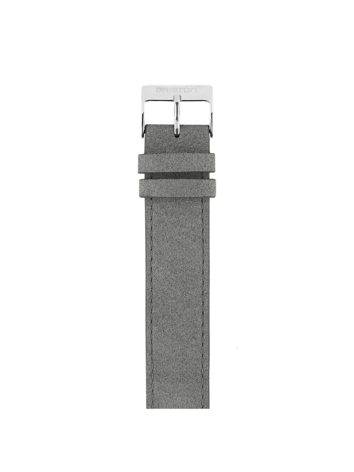 Briston Suede Strap Light Grey Polished Steel 18mm