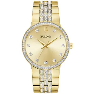 Bulova  Box Set Bul Crystal Mens Stainless Steel