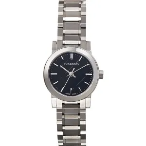 Burberry The City Silver Stainless Steel Black Dial Quartz Watch for Ladies - BU9201
