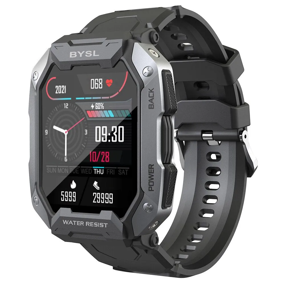 BYSL S20 Smartwatch Men 1.69 Inch HD Screen Bluetooth Call Sport Fitness 5ATM Waterproof Tracker Sleep Monitor Smart Watch