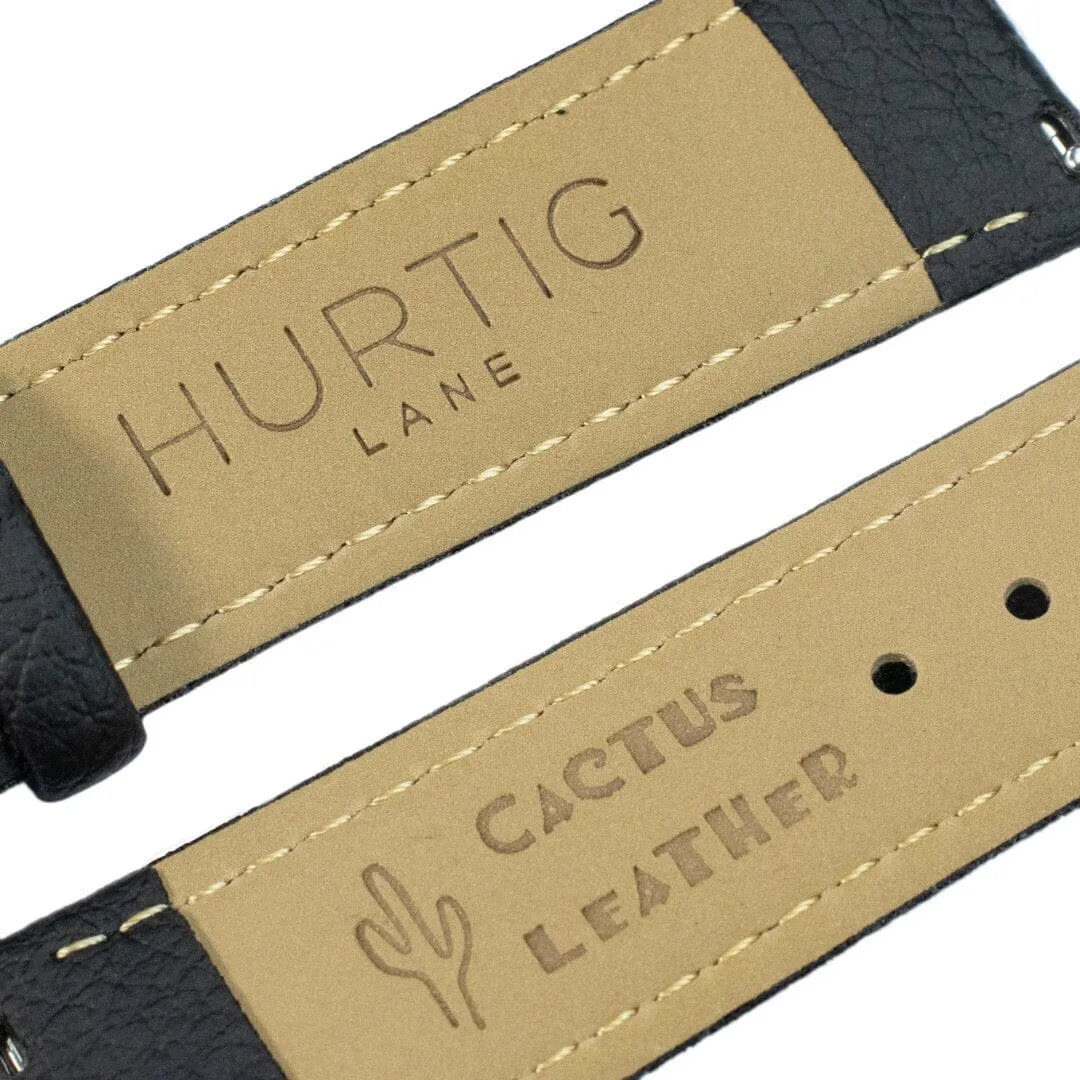Cactus Leather Watch Strap - All Black