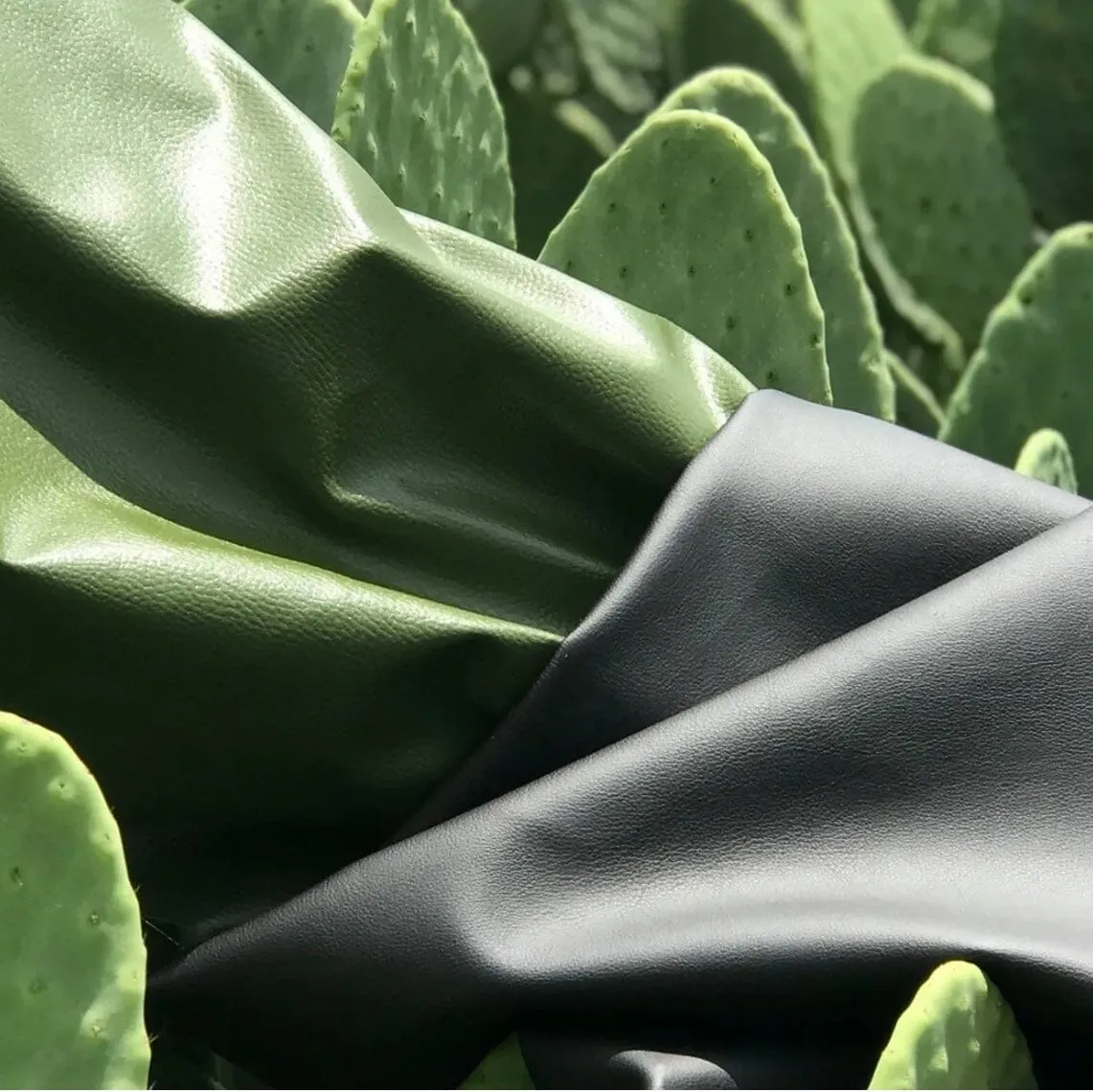 Cactus Leather Watch Strap - Green & Silver