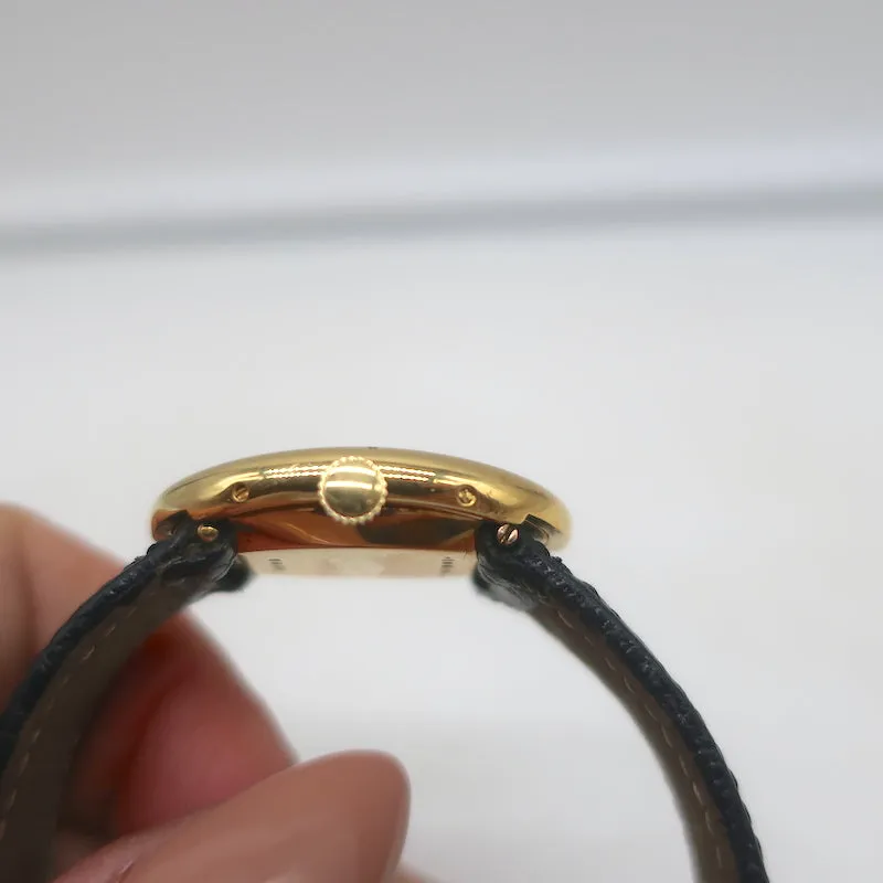 Cartier Baignoire Watch 18k Yellow Gold with Black Crocodile Band