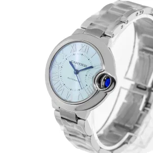 Cartier Ballon Bleu de Cartier 33mm Stainless Steel Ice Blue Roman Dial WSBB0062