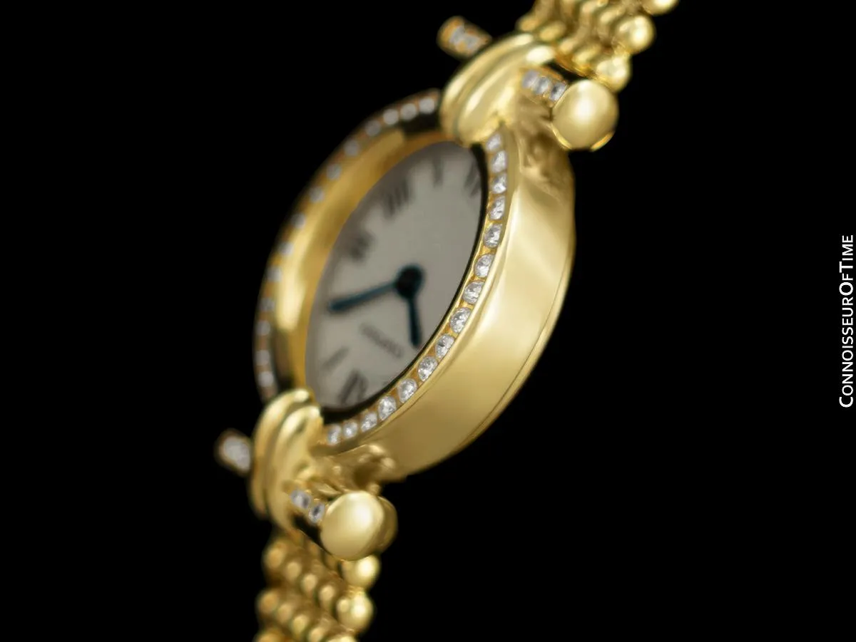 Cartier Colisee (Rivoli) Ladies Bracelet Watch - 18K Gold & Cartier Factory Set Diamonds