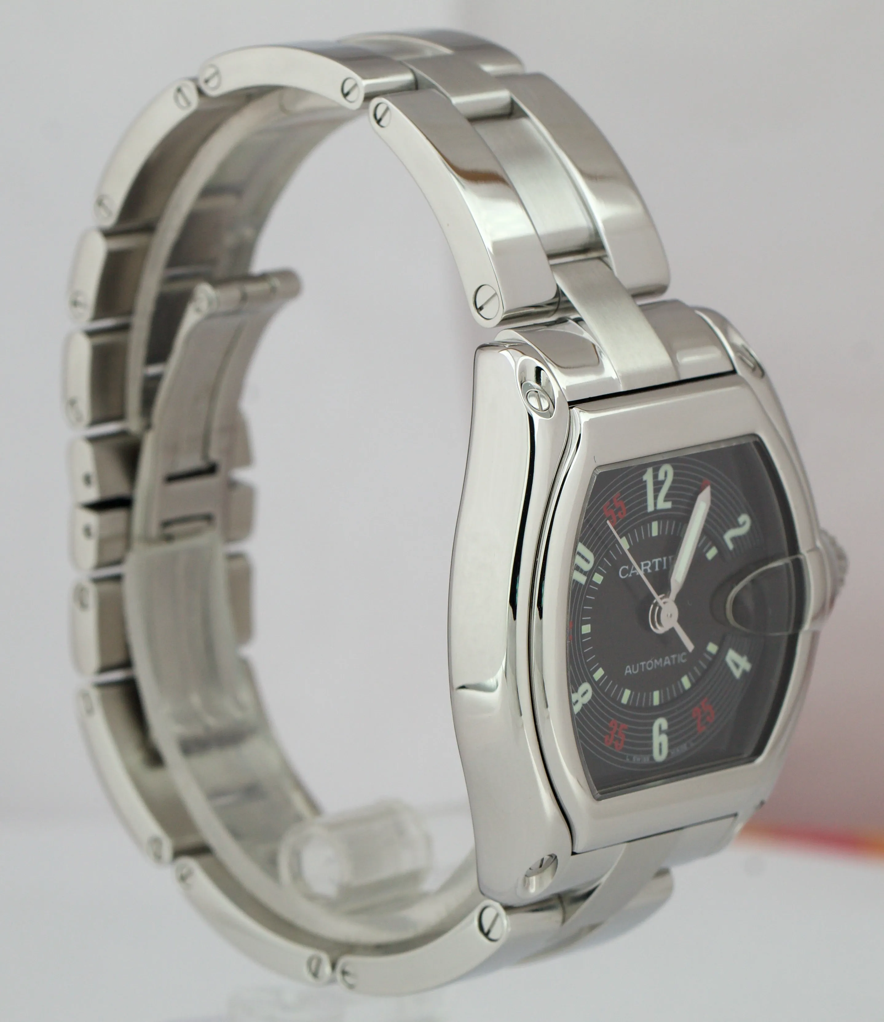 Cartier Roadster Automatic Roulette Black 36mm W62002V3 Stainless Watch 2510