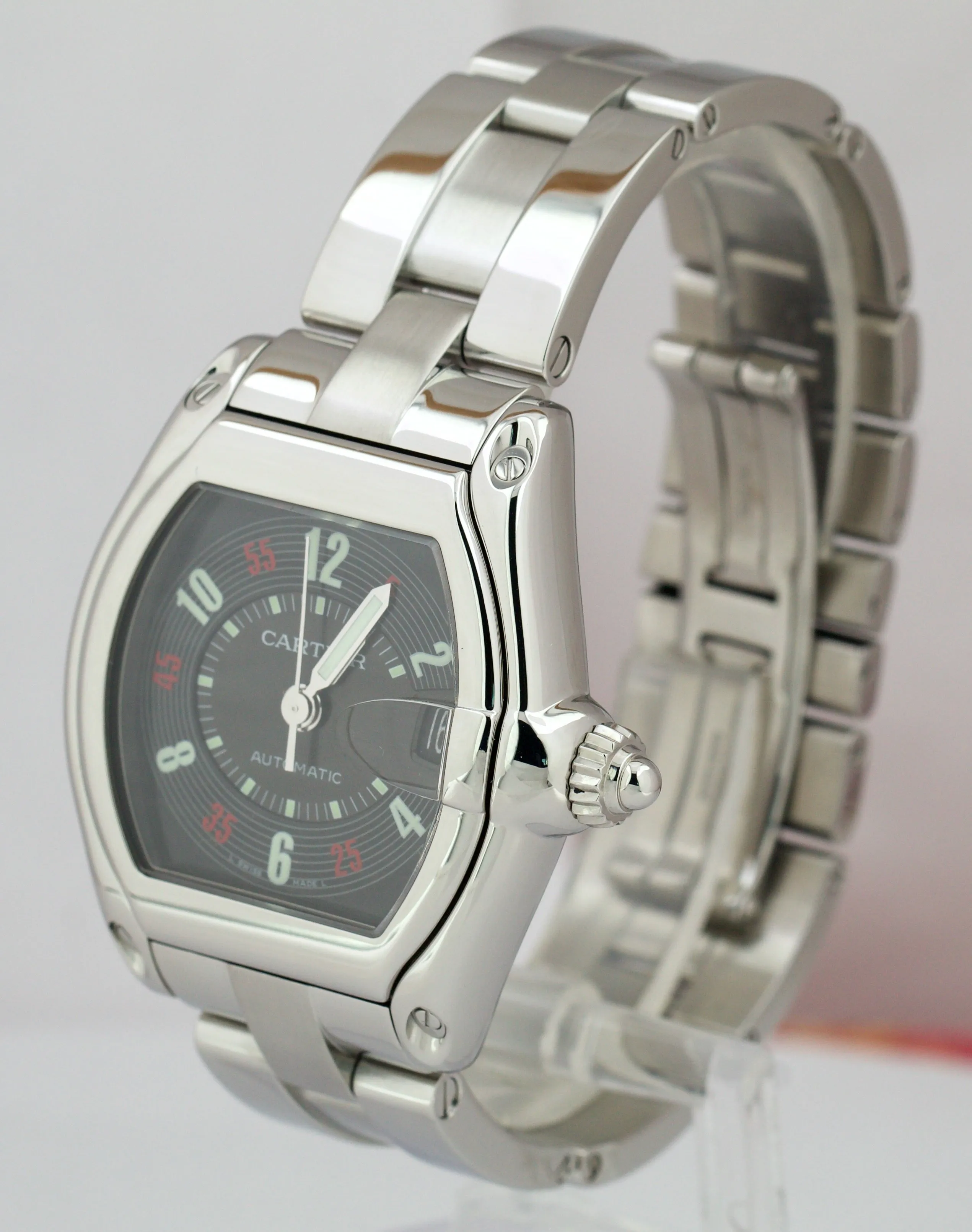 Cartier Roadster Automatic Roulette Black 36mm W62002V3 Stainless Watch 2510
