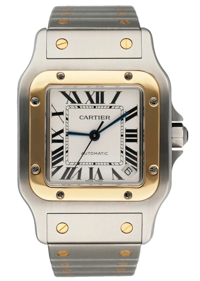 Cartier Santos 2823 18K Yellow Gold & Steel Mens Watch