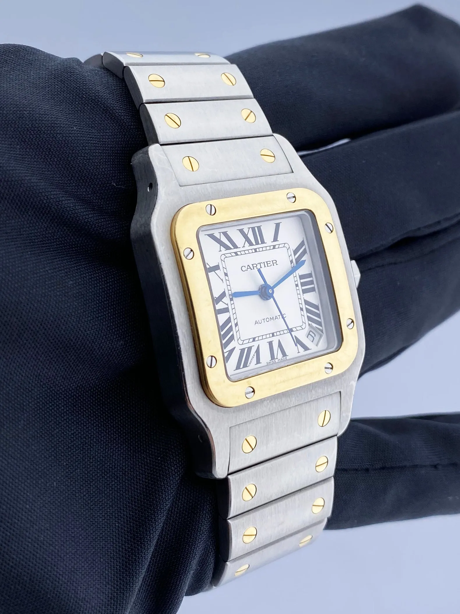 Cartier Santos 2823 18K Yellow Gold & Steel Mens Watch