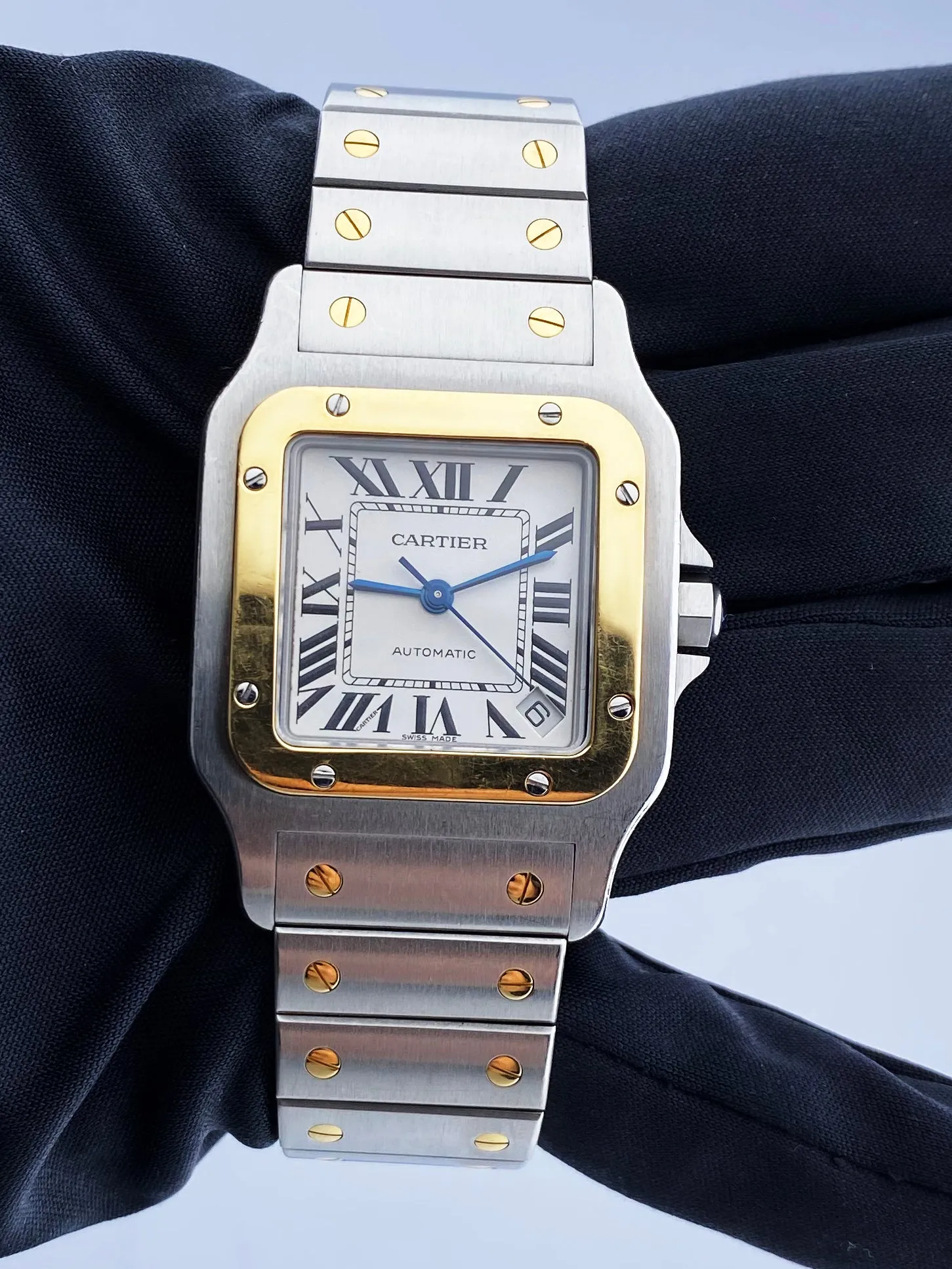 Cartier Santos 2823 18K Yellow Gold & Steel Mens Watch