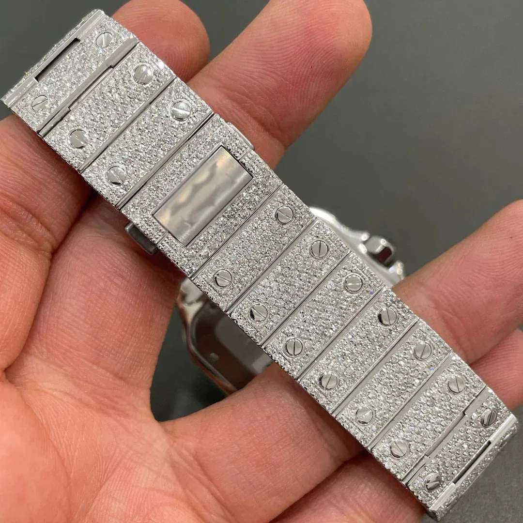 Cartier Santos Moissanite Diamond Watch | vvs moissanite watch W 101