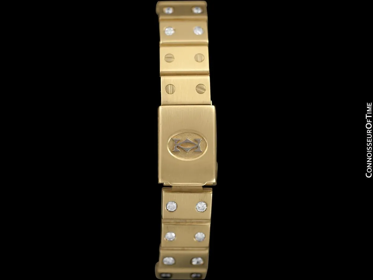 Cartier Santos Octagon Ladies Watch, Automatic Watch - 18K Gold & 1.5 Carats of Diamonds