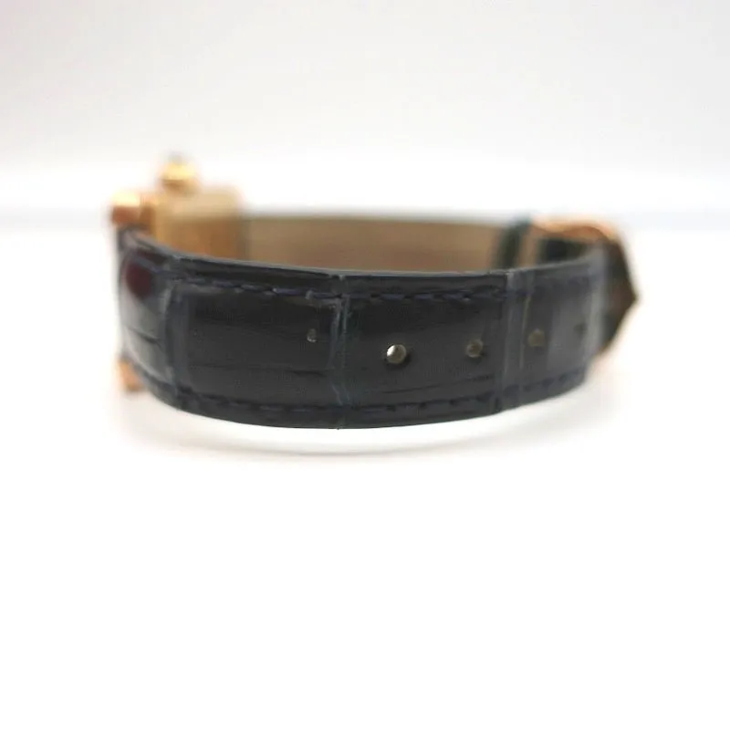 Cartier Tank Americaine Watch 18k MM Rose Gold with Croc Bands