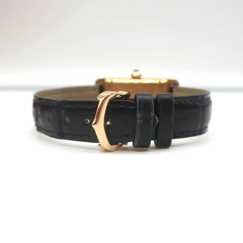 Cartier Tank Americaine Watch 18k MM Rose Gold with Croc Bands