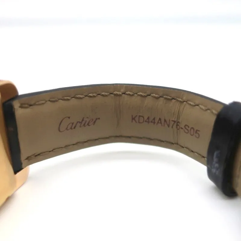 Cartier Tank Americaine Watch 18k MM Rose Gold with Croc Bands