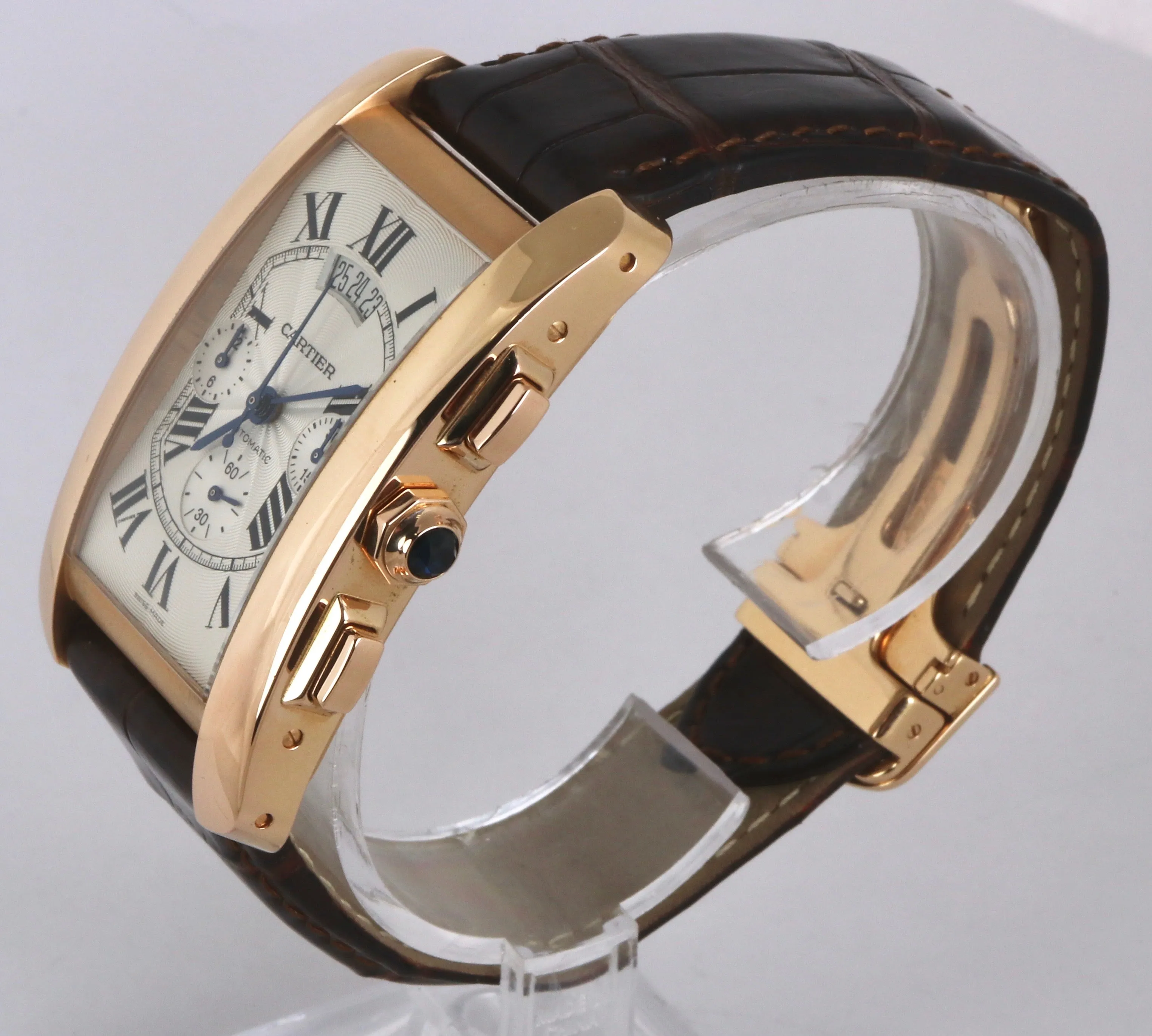 Cartier Tank Americaine XL Chronograph 18K Rose Gold Automatic 2893 W260935